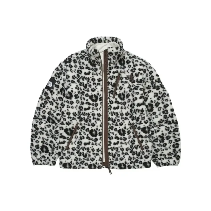 THE NORTH FACE Logo Leopard Print Fleece Cotton Unisex Jacket Warm Windproof for Outdoor Sports
