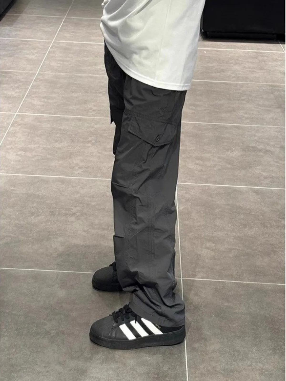 

American F2OCUS Men's Summer Thin Qui Dry Outdoor Workwear Pants Paratrooper Sle Wooutting Trendy High Street Cargo Tro...