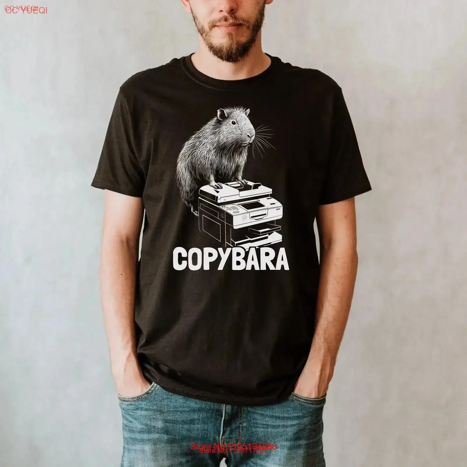 Copybara T Shirt Funny Capybara Copy Machine Office RodenT vintage Washed designer clothes Unisex Soft Casual graphic Stylish