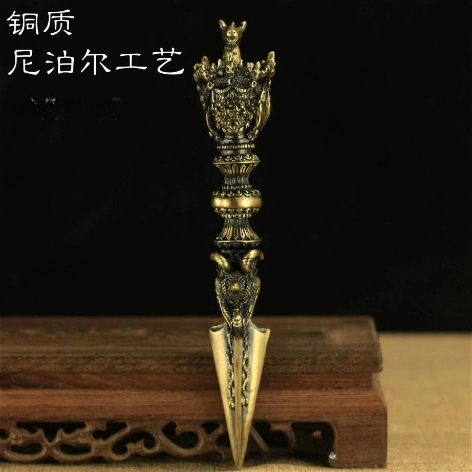 Nepalese Magical Tool Alloy Horse Head Ming Wang Pestle, Puba Diamond Pestle, Feng Shui Demon Subduing Pestle