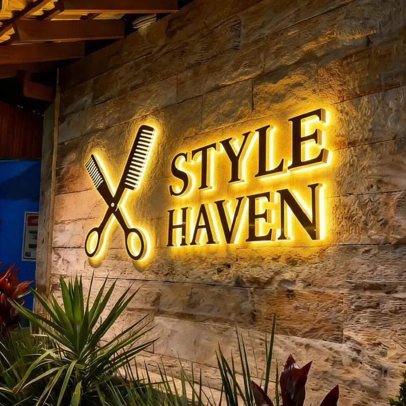 Custom Outdoor 3D Metal LED Backlit Sign Illuminated Logo for Business Store Backlit Letters Trade Show Outdoor Dropshipping
