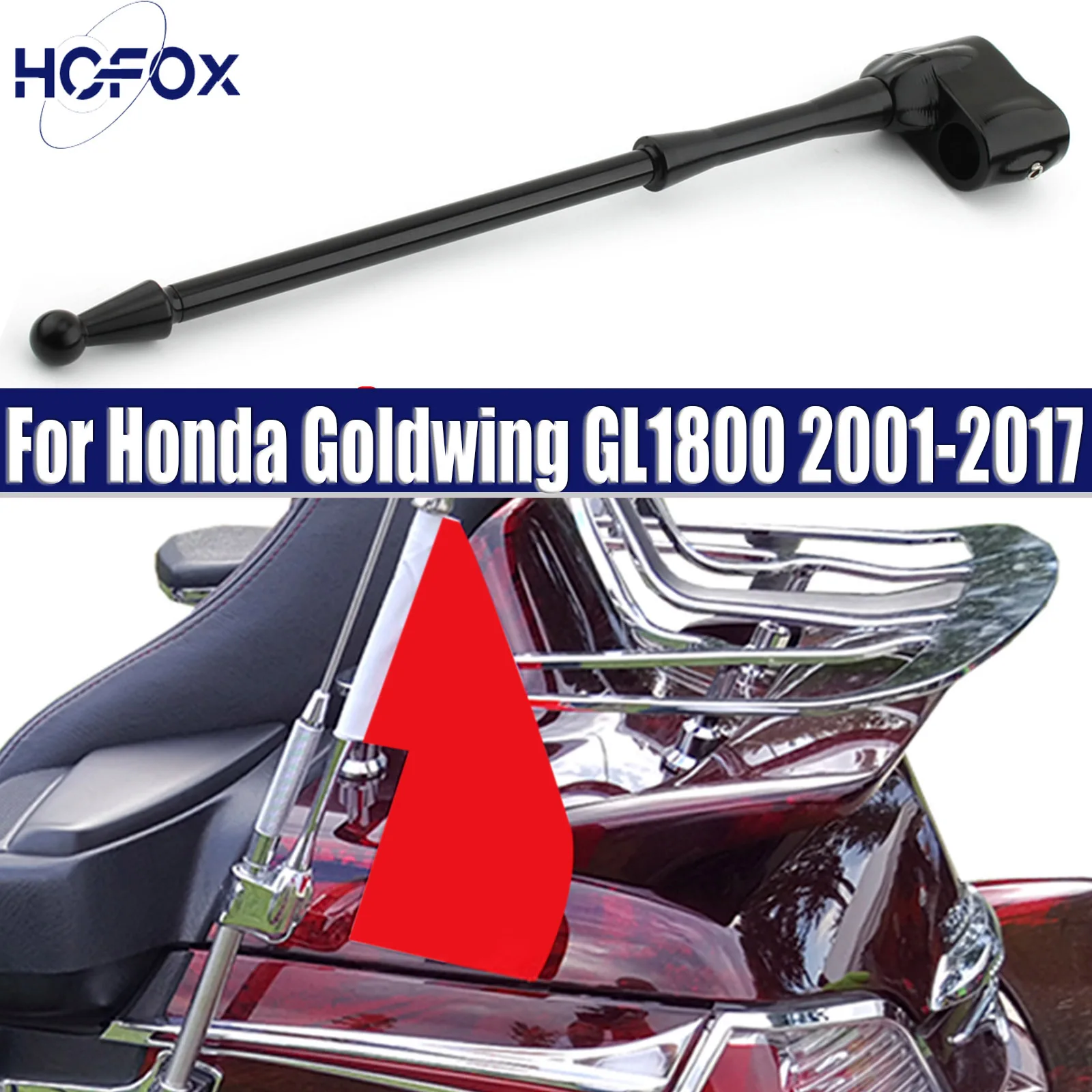 Motorcycle Flag Pole, Durable Flagpole Stand For Honda Goldwing GL1800 2001-2017
