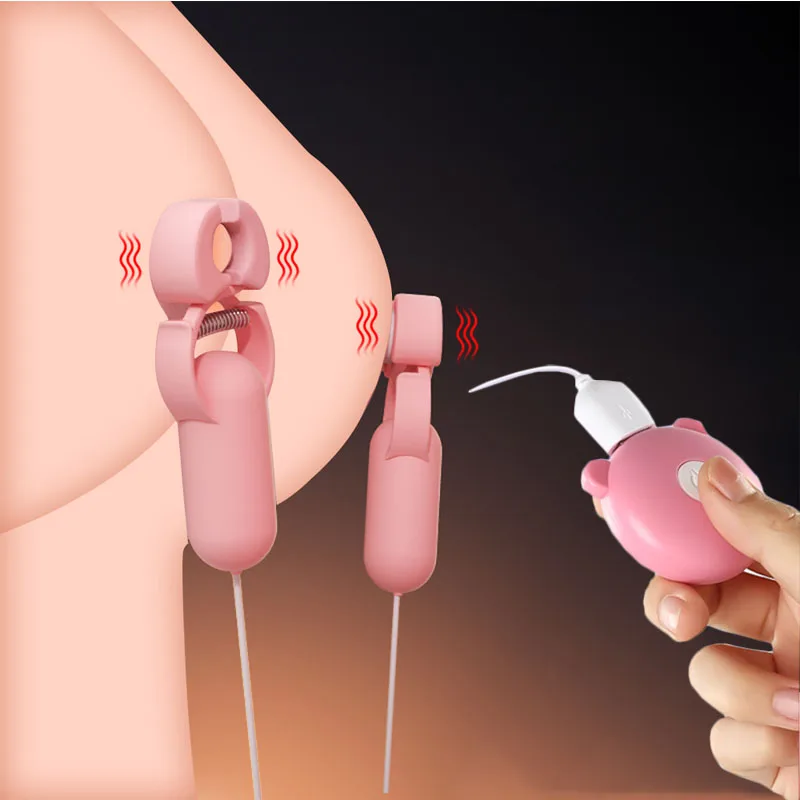 

Electric Nipple Clamp Breast Massage Vibrator Enhancer Bondage Adult Sex Toys For Women Couples Female Chastity Stimulate Clit