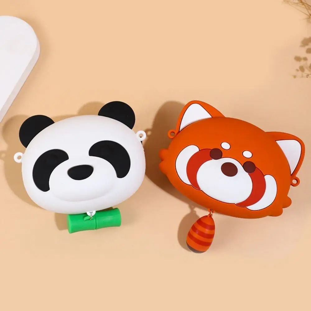 

Fashion Pinch To Whistle Panda Crossbody Bag Cartoon Animal Red Panda Bag Kawaii Creative Panda Silicone Bag School Bag