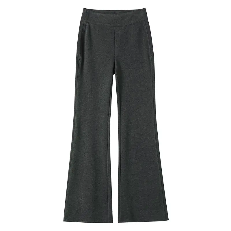 Pantaloni a gamba larga a vita alta Ele Autunno Inverno Nuovi pantaloni lunghi fino al pavimento in lana acetata foderata Sle Fce da donna