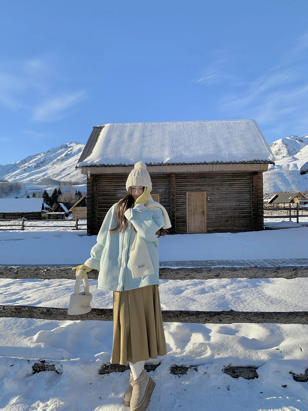 

Уютная шерстяная плиссированная юбка-миди Cozydays цвета хаки в клетку, женская, зимняя, новая, свободная, расклешенная, утепленная, повседневная, со средней талией