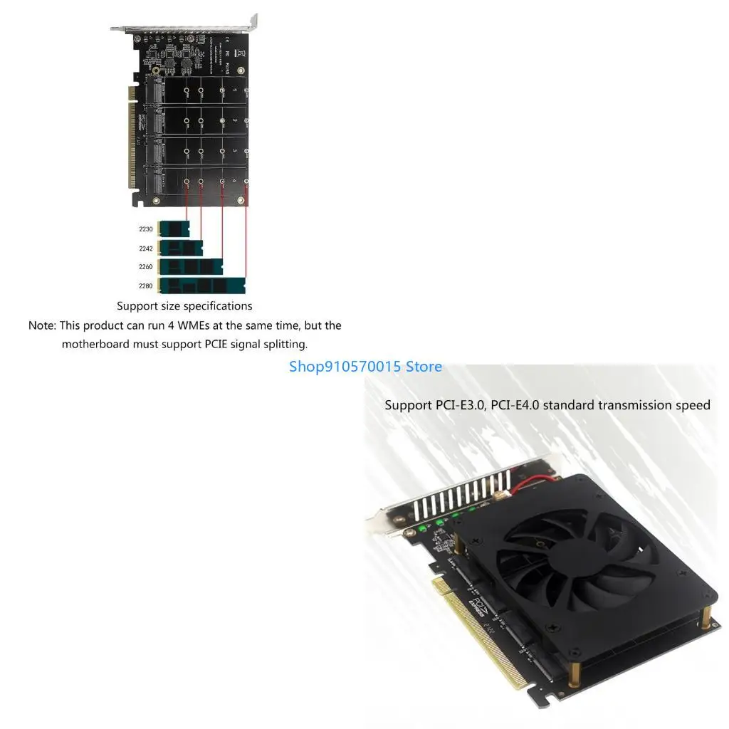 

B95C for M.2 PCIe X16 Expansion Card Supports 4 NVMe for M.2 (2230-2280) 4x32Gbps for for AM4 Socket and for Intel VROC N