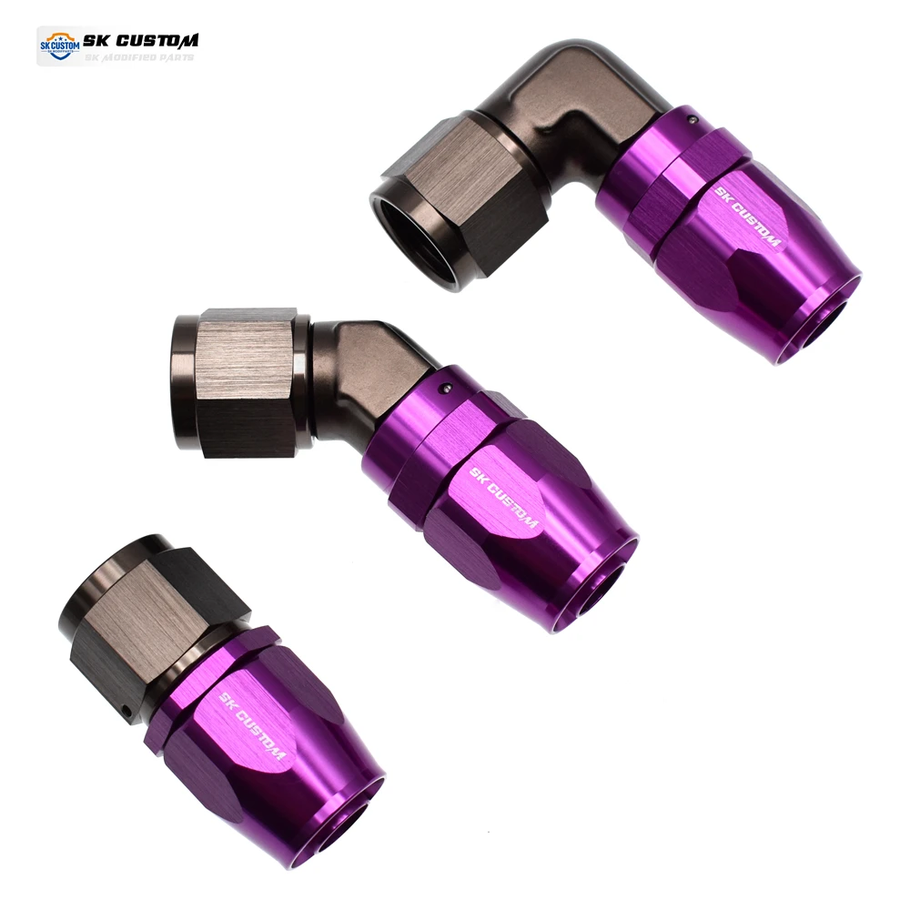 Pipa Minyak Universal Perempuan Ditempa Ujung Selang Kawat Pas Dikepang Tabung Minyak Adaptor Radiator Minyak Fitting Paduan Aluminium AN6 AN8 AN10