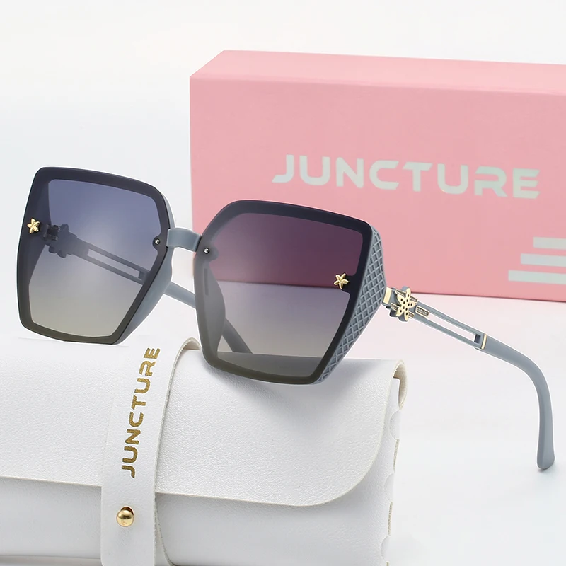 JUNCTURE Polarisierte Damen-Sonnenbrille, modisch, quadratisch, Sonnenbrille, Farbverlauf, Damenbrille, Party, Urlaub, Geschenke, Sonnenbrille für Damen