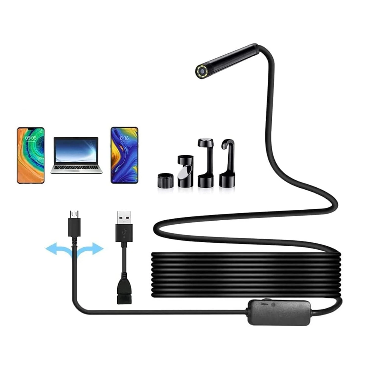 

5.5/7mm Endoscopic Video Endoscope Usb Camera For Cars Android Mobile Smartphone Inspection Tools Device Automotive Boroscope