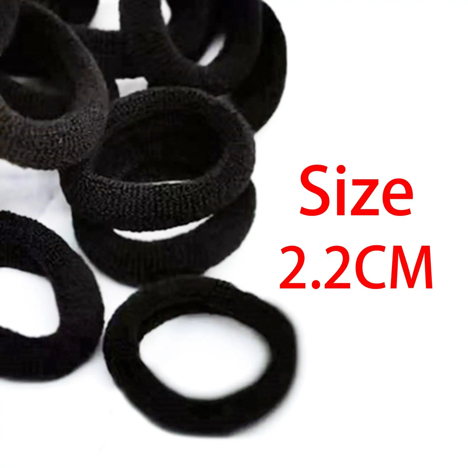 100 Pieces Black Hair Ties 2.2cm Small Hair Accessories Stretch for Thick Hair Hair Scrunchies Soft Ponytail Holders Elastic