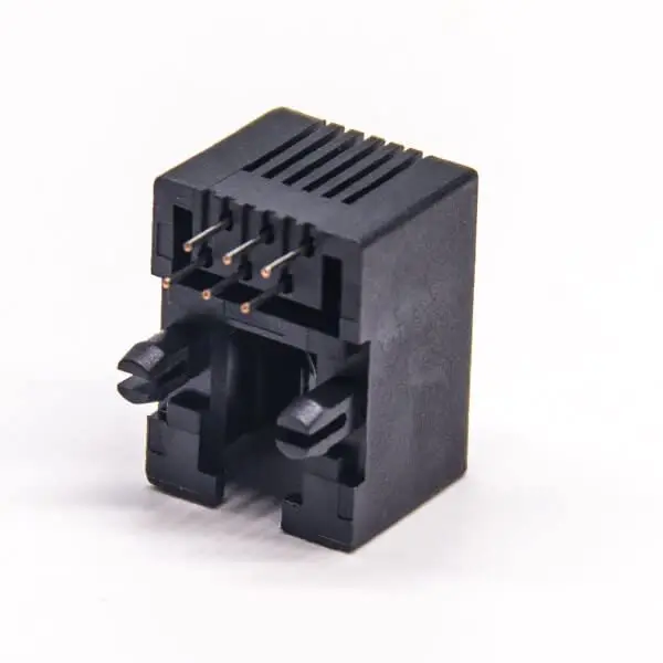 6P6C Modular Connector RJ12 Connector 90 Degree Through Hole Unshielded