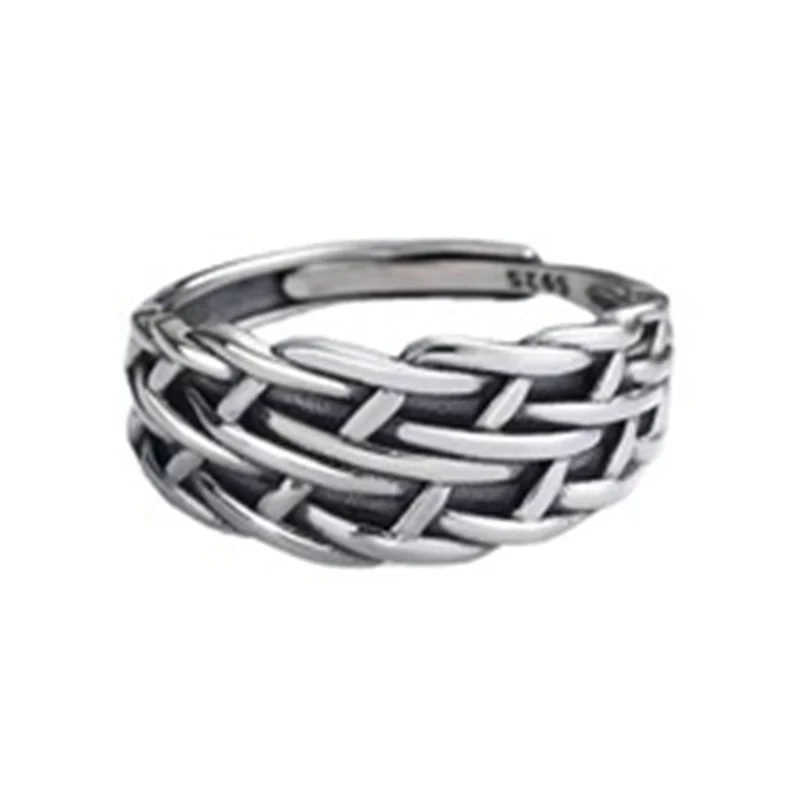 Personality Braide Lines Ring Women Jewelry Trendy Lady Index Finger Ring Adjustable