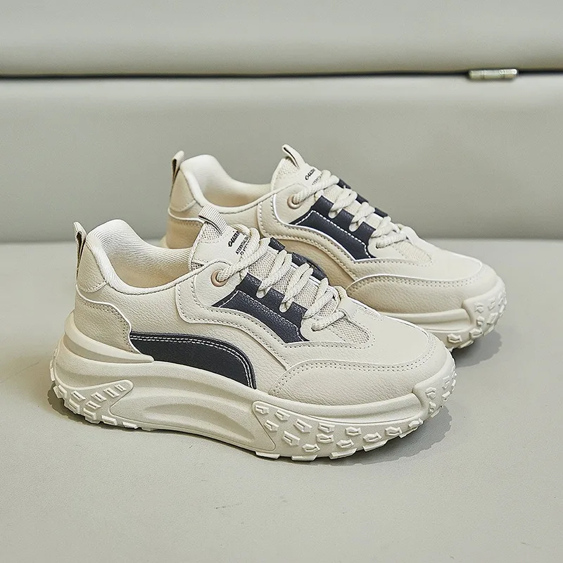 Koreaanse Trend Dames Kleine Witte Schoenen Lente Nieuwe Ademende Platform Sneakers Oude Vader Schoen Student Board Schoenen Zapatillas Mujer