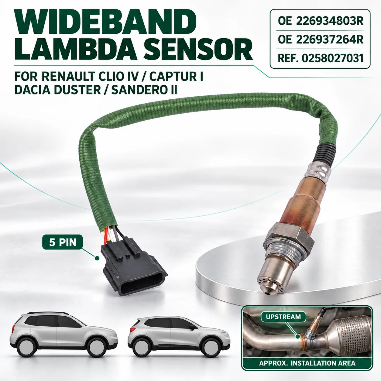 Image of Ap02 Lambda-Sauerstoffs ensor 5 Stifte für Renault Twingo III 0,9/1,0 Captur Clio IV 0,9