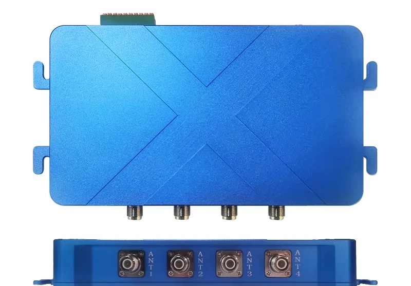RS232/RS485 TCP IP WIFI Access Control RFID Fixed Reader 4 Antenna Ports 860-960MHz Frequency For Access Control Card Readers
