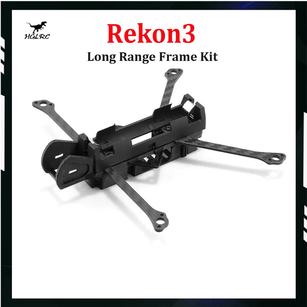 HGLRC Rekon3 140mm 3K Carbon Fiber 3inch Long Range Frame Kit for 18650 FPV Racing Freestyle LR3 Nano Long Range Drone DIY Parts