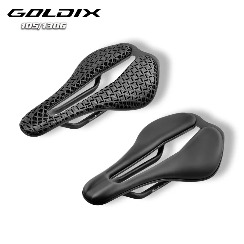 

GOLDIX T68 3D Printing Road bike Saddle Ultralight Carbon Fiber Base Plate and Track TPU Printing Obverse / EVA Leather Options