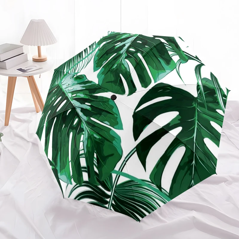 

Зонт с тропическими пальмовыми листьями, легкий портативный, железная рама с 8 лентами, идеально подходит для путешествий на свежем воздухе, доступа к дому, рождественский подарок