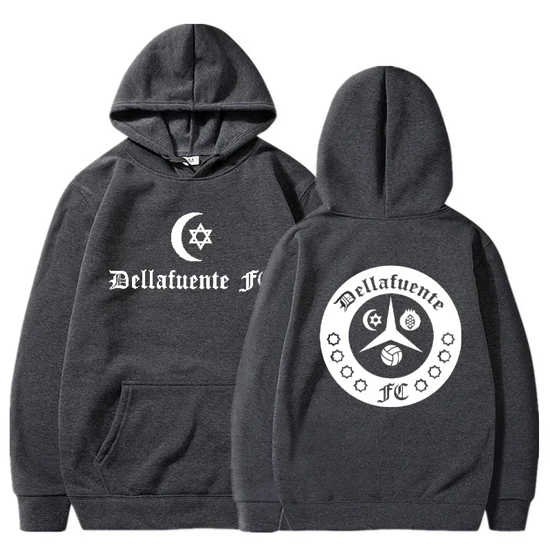 Dellafuente Hoodies Men Fashion Letter Graphic Printed Sweatshirts Women Casual Harajuku Streetwear Hooded Pullover Sportswear