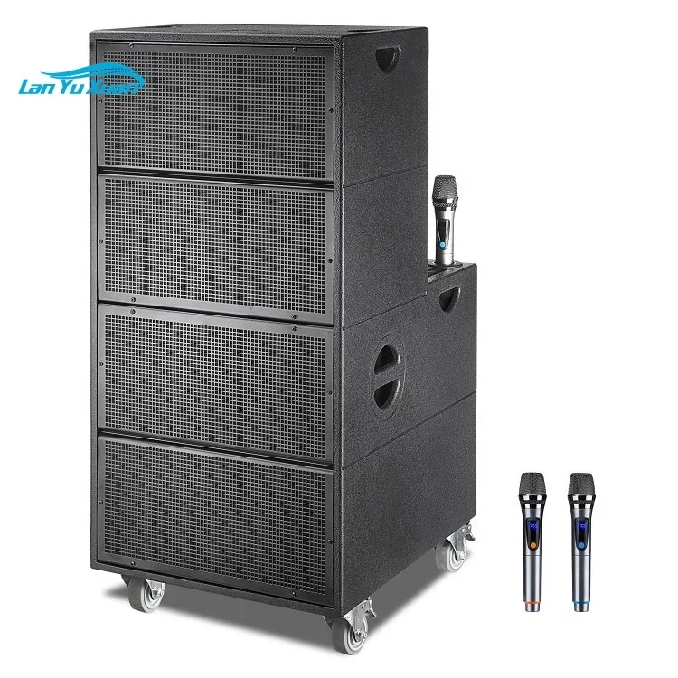 Good Sound 400W 18 Inch  Active Speaker Rechargeable 12V/20A Battery Party Speaker Karaoke Line Array System With Wireless MIC