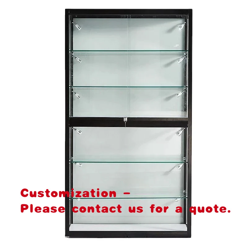custom.Modern Design Retail Shop Display Fixture Lockable Display Showcase Glass Display Cabinet with Led Light
