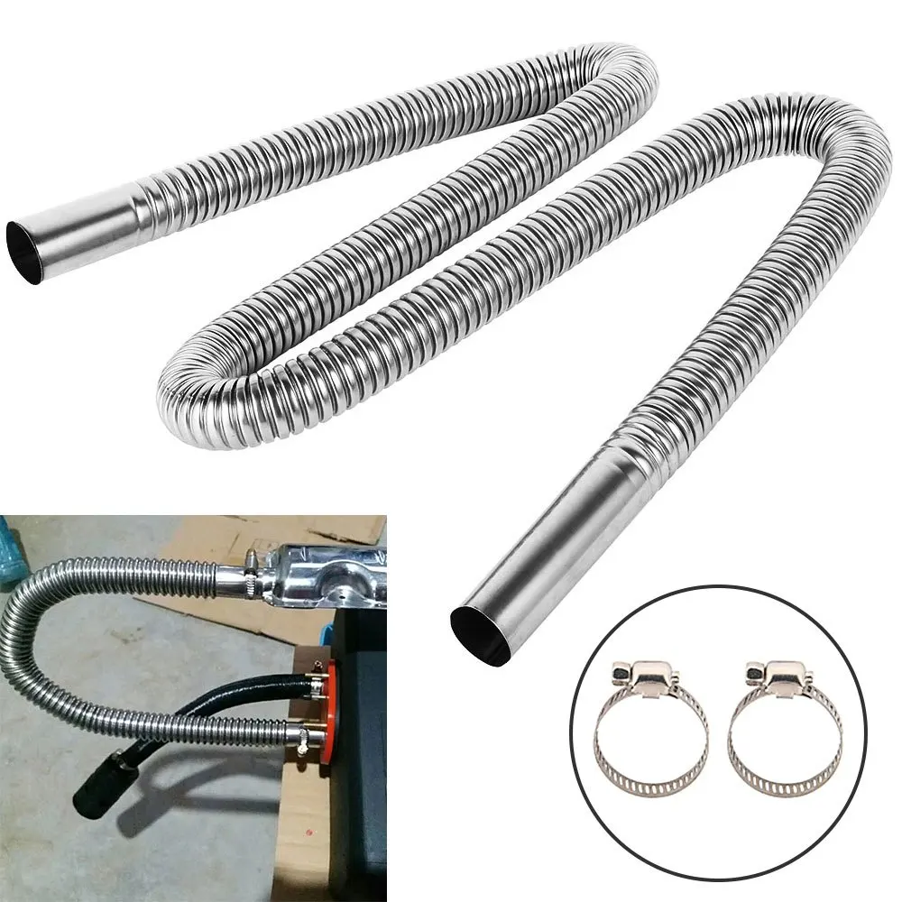 Exhaust pipe 120/200CM stainless steel flexible exhaust hose with 2pcs exhaust clamp car generator air diesel parking heater