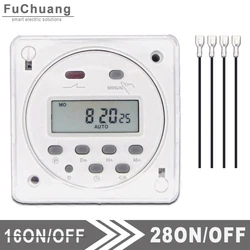 Upgrade Timer Switch CN101A with 28 ON/OFF Setting Groups 220VAC 110VAC 24VDC 12VDC Digital LCD Time Relay and Waterproof Cover