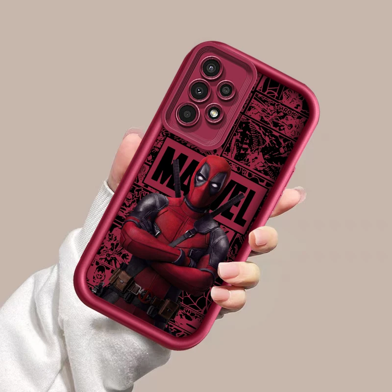 Marvel Comic Deadpool divertido para Samsung Galaxy A73 A54 A53 A52 A51 A34 A33 A23 A22 funda de teléfono de escalera de ojo suave a prueba de golpes