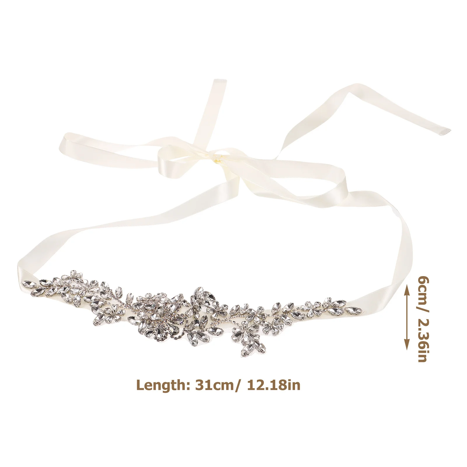 حزام الزفاف حجر الراين تألق فستان الزفاف وشاح أنيق إكسسوار الزفاف لثوب الزفاف مناسبة رسمية حزام وشاح زهرة