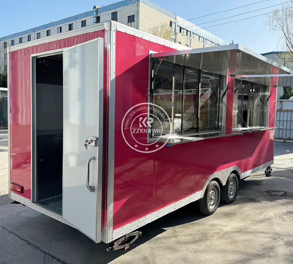 Mobile Snack Pizza Fast Food Truck DOT Catering Concession Coffee Food Trailer With Fully Equipped Kitchen Equipments