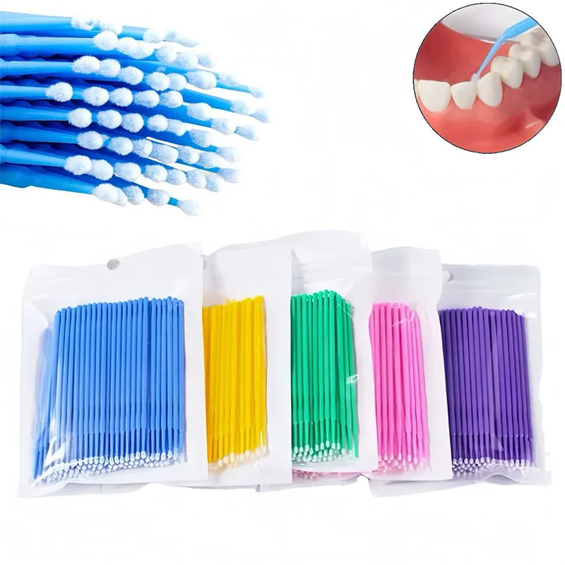 100pcs/bag Disposable Micro Brushes Applicator Brushes for Teeth Dental Makeup Odontologia Extension Tools Dentist Materials