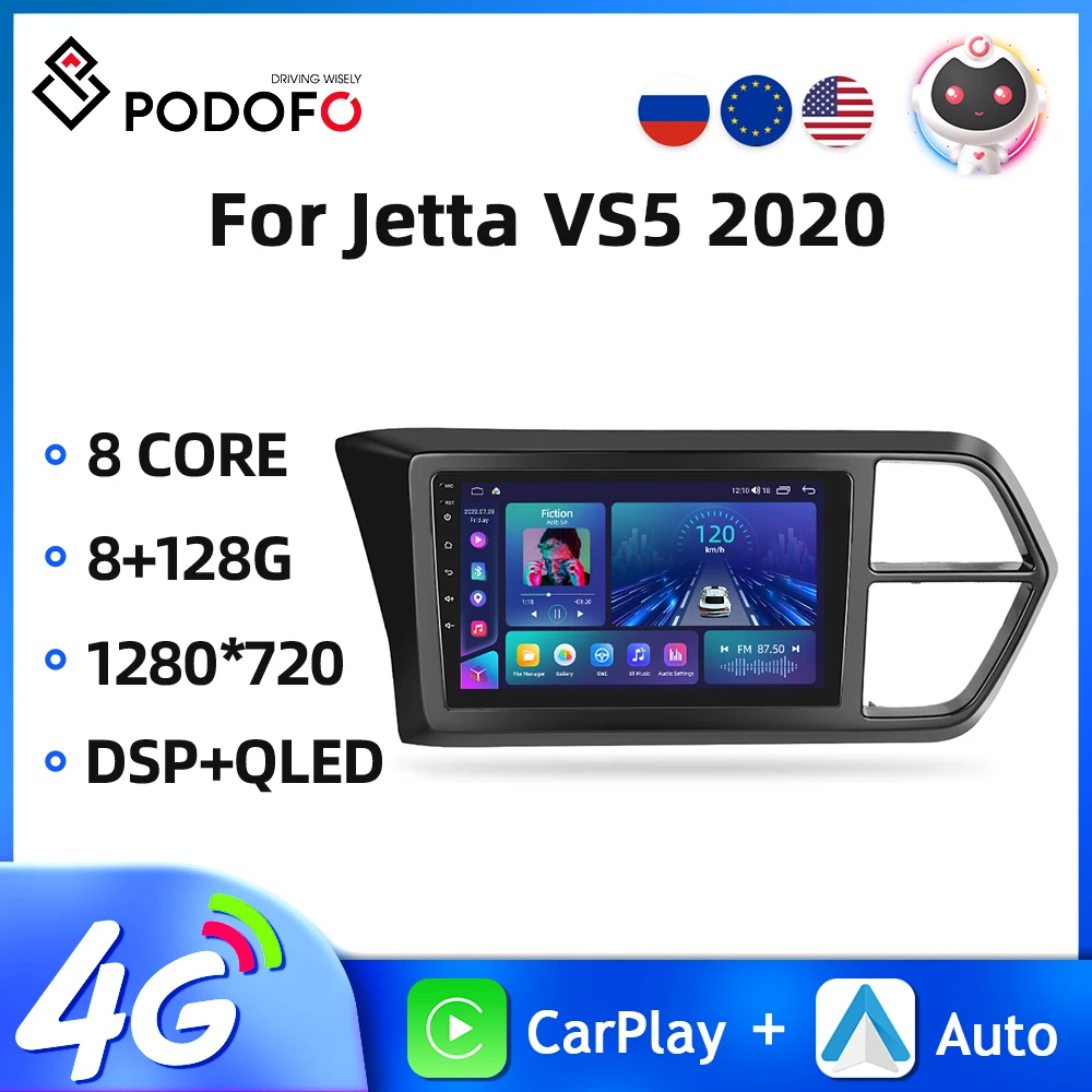 

Podofo Android 11 2Din Car Radio For Volkswagen Jetta VS5 2020 Multimedia Video Player GPS Navigation 4G WIFI Carplay Autoradio