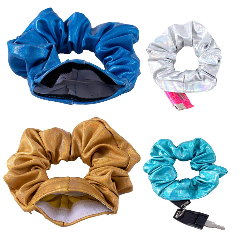 

New Hair Scrunchie Hidden Storage Multifunctional Headwear Secret Hairpin With Stash Pocket Travel Stash Safe Container