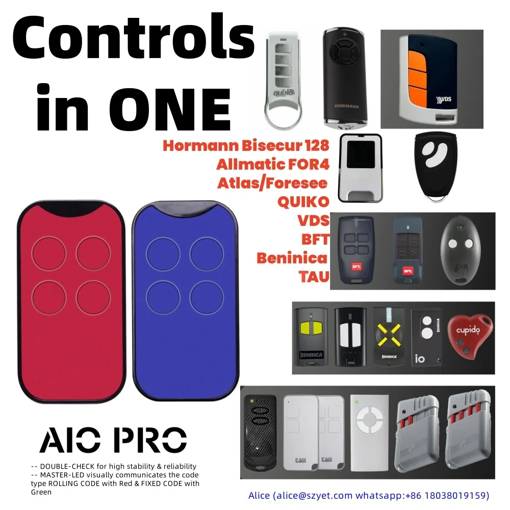 30PCS AIO PRO multi frequency garage door gate door remote control duplicator for hormann 128 bit