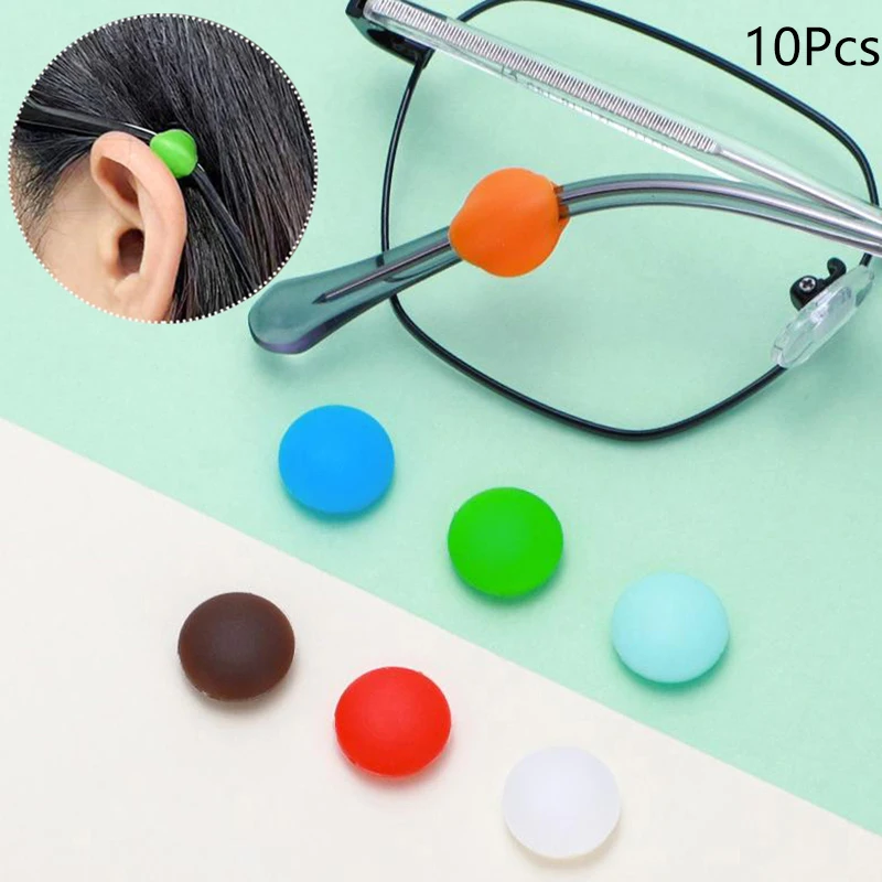 10pcs/5sets Silicone Round Anti Slip Ear Hook Eyeglass Eyewear Accessories Eye Glasses Grip Temple Tip Holder Spectacle Eyeglass