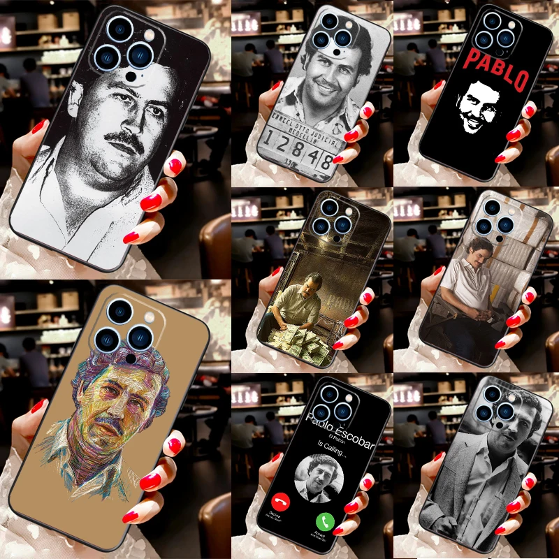 

Чехол Pablo Escobar для iPhone 15 Pro 16 Pro 11 14 Pro Max 12 13 Mini XR 16 Plus 16e, задняя крышка Coque