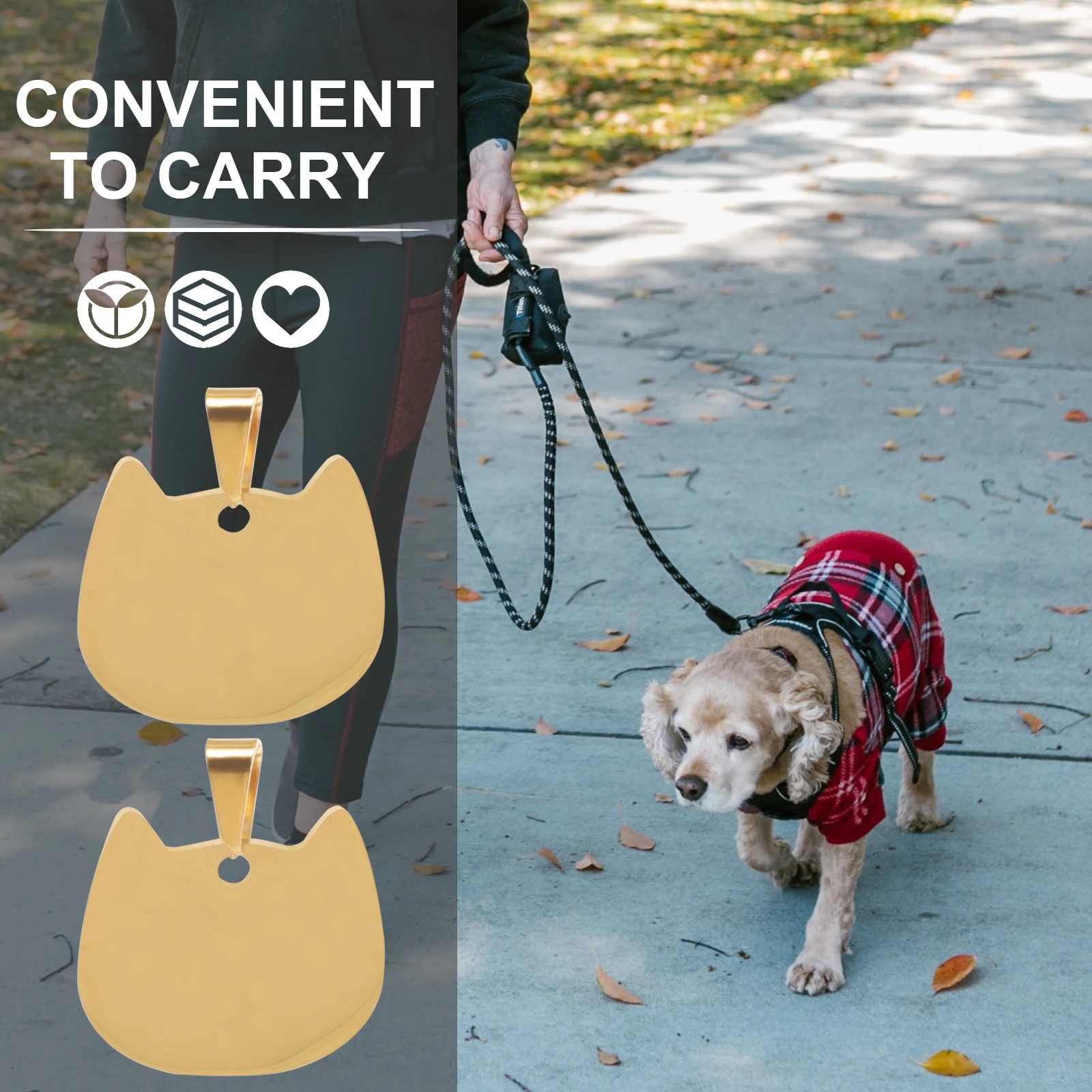 

10Pcs Lightweight Stainless Steel Pet Anti-Lost Tags Cute Cat Head Design Name Tags for Dogs Cats DIY Engraved Pendants