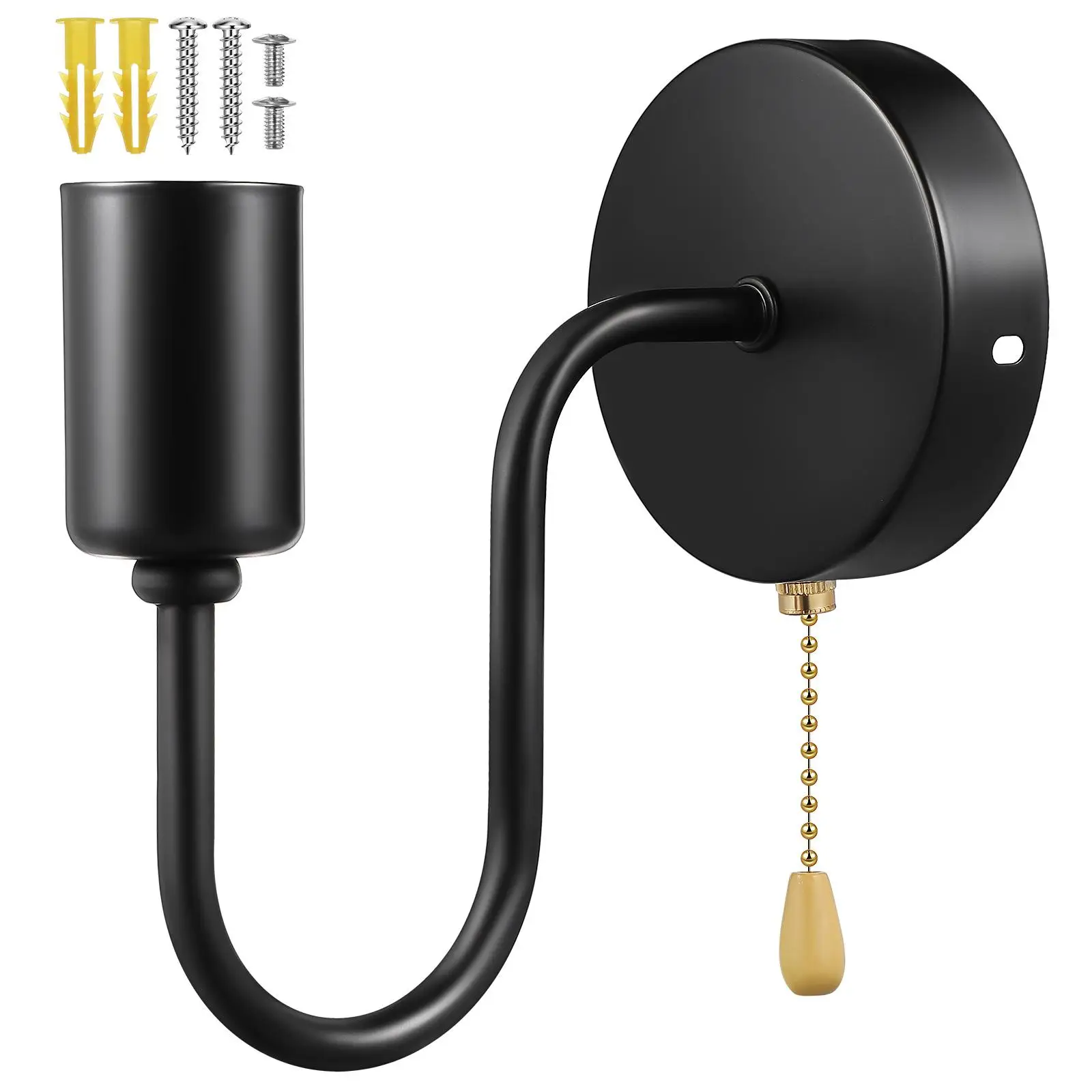 

Retro Wall Lamp Vintage Sconce Light Pull Chain Rural Porch Lights Outdoor Iron Mount Edison Bulb-Compatible Hallway Balcony