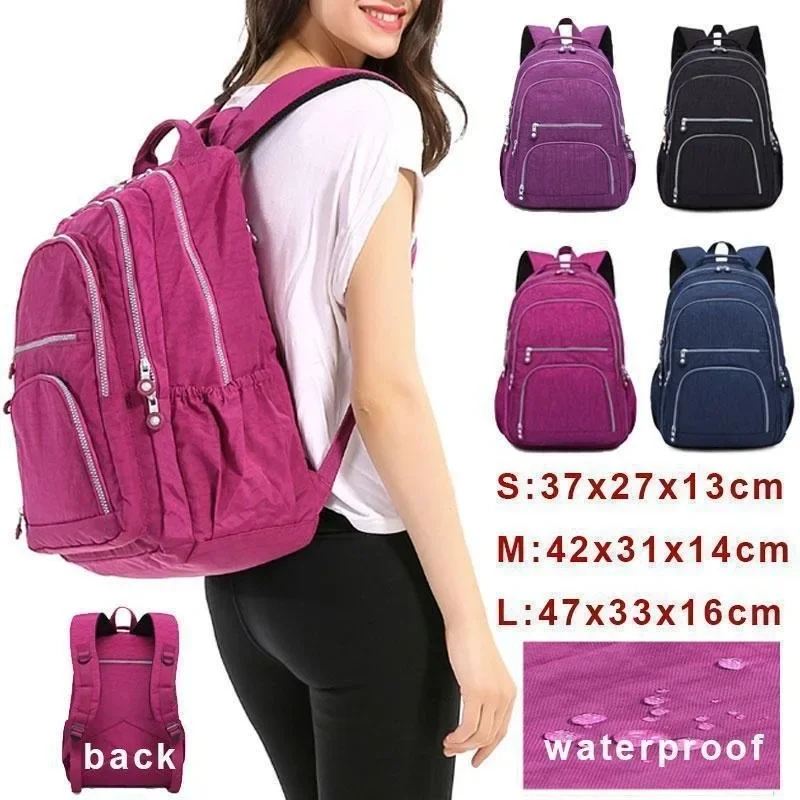 Mochila escolar de 3 tamanhos para adolescentes, mochilas de viagem de nylon, bolsa casual para laptop de viagem para homens e mulheres