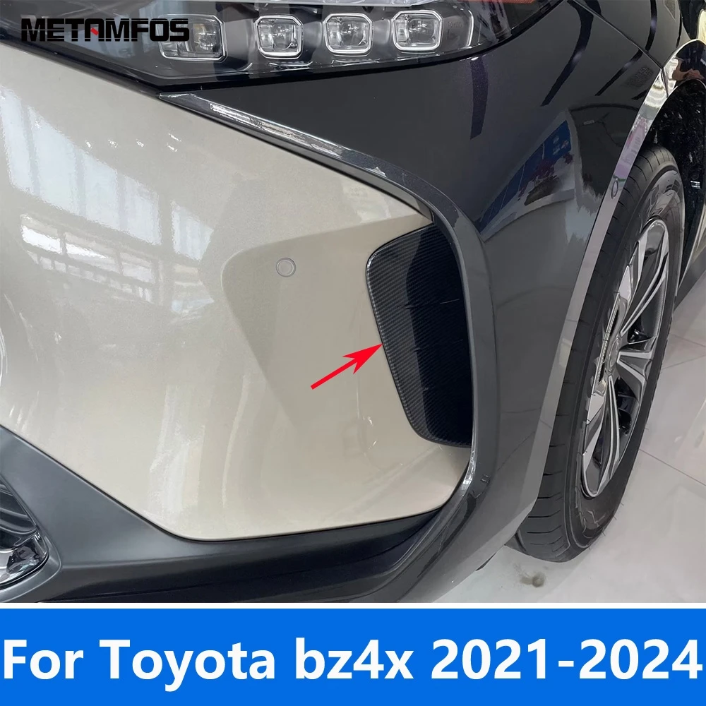 Front Fog Light Lamp Eyelid Eyebrow For Toyota bz4x 2021-2023 2024 Carbon Fiber Foglight Spoiler Cover Accessories Car Styling