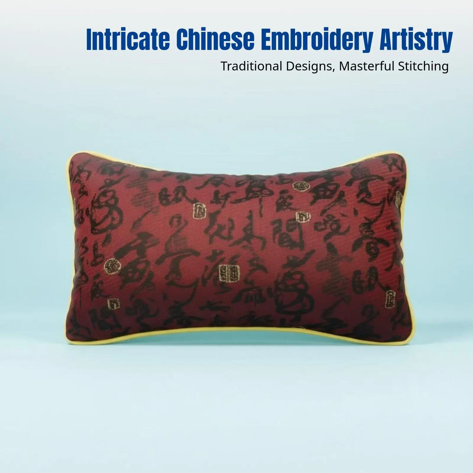 Silk Wrist Pillow for Chinese Pulse Taking Tool with Removable Embroidered Cover for Medical and Spa Use