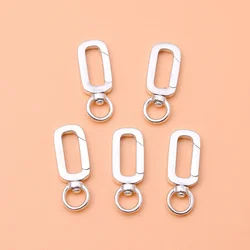 925 Sterling Silver Personality Button Accessories Spring buckle long square buckle bracelet necklace Clasp DIY beaded material