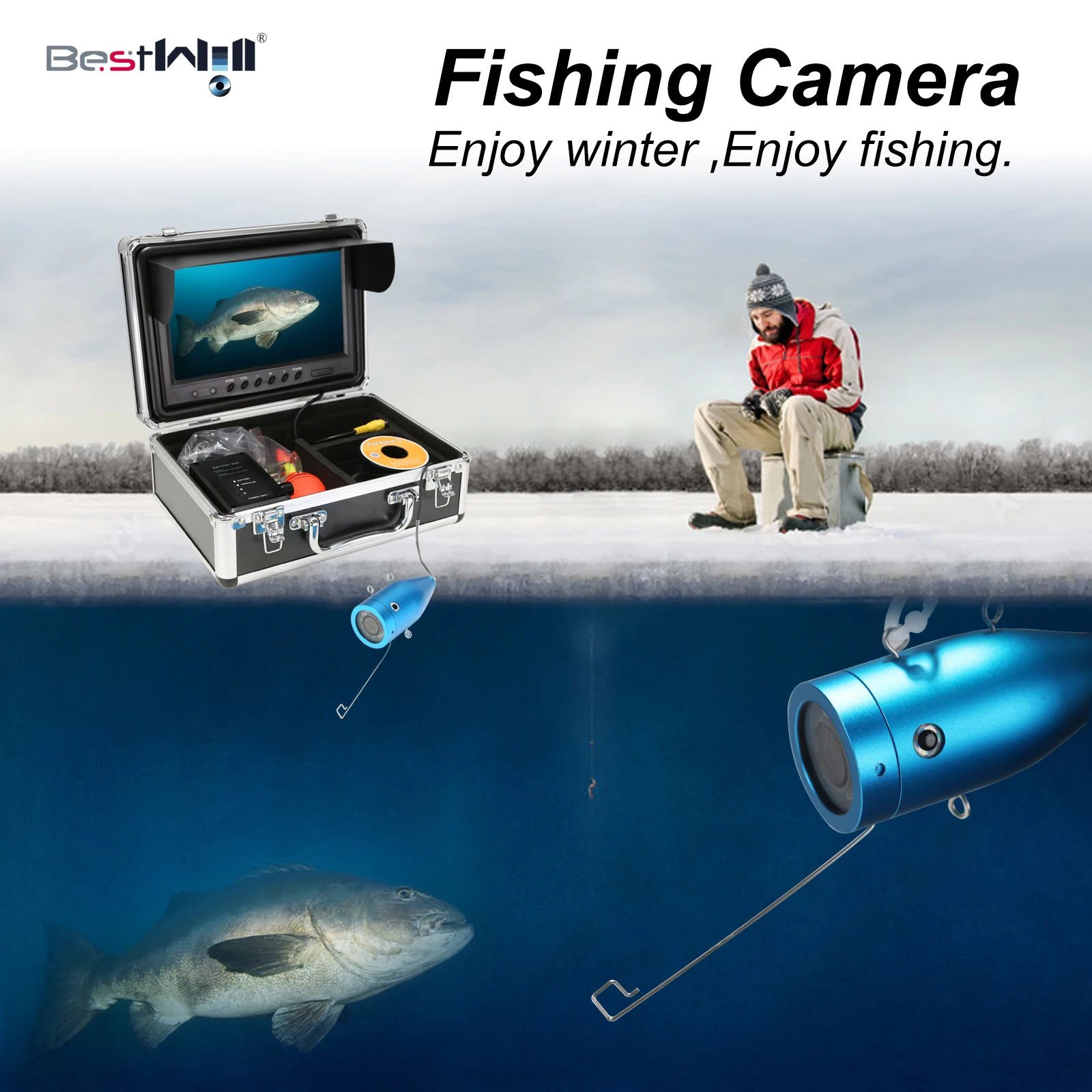 Custom Fish Finder 30m Underwater Fishing Camera Portable Waterproof Fishing Camera with Infrared Light
