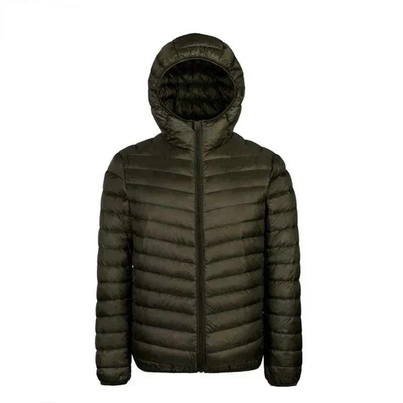 

Down Jacket Men's 2024 New 90% White Duck Down Super Light Down Jacket Men's Lightweight Thermal Coat Hooded Feather Coat
