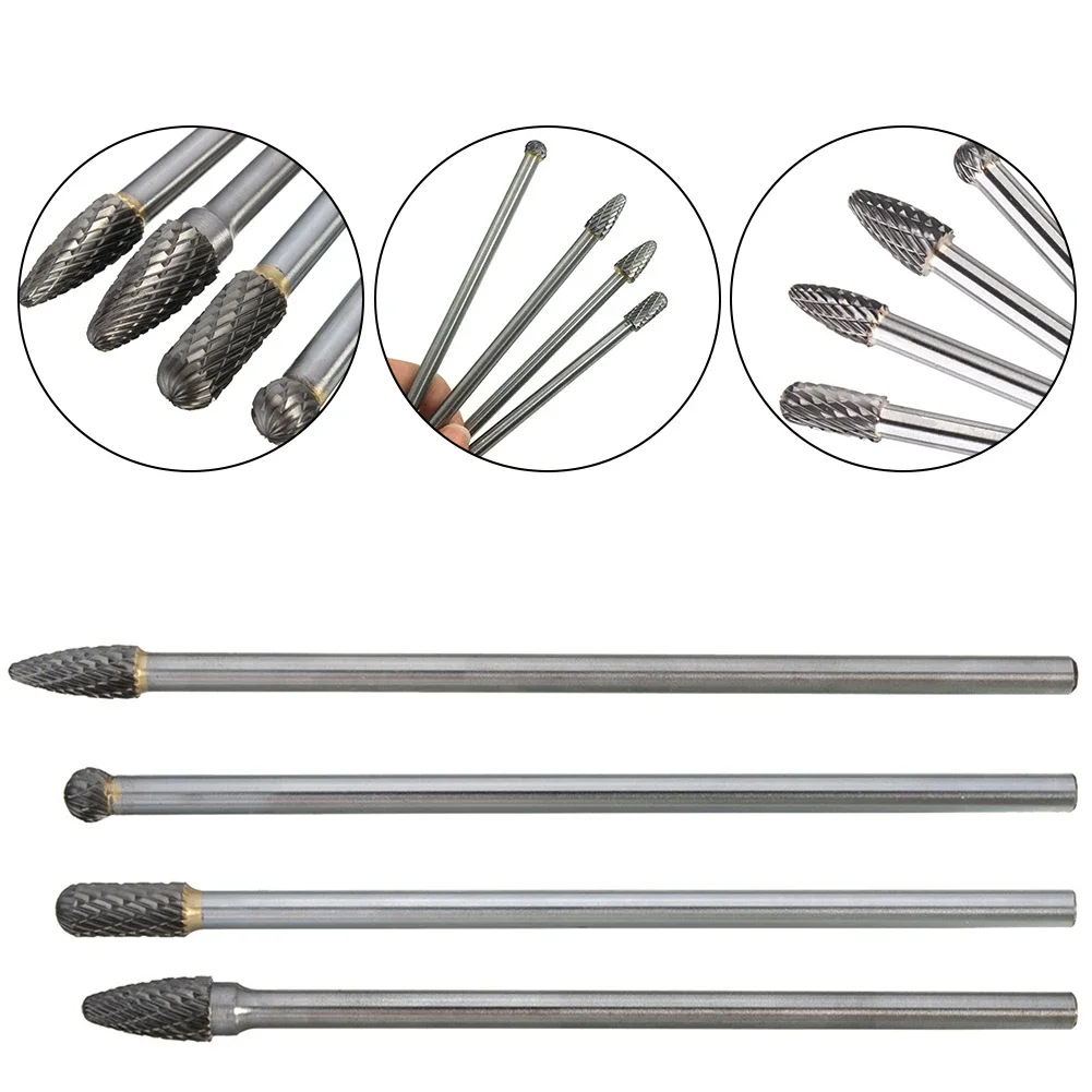 6mm Round Shank Aluminum Cylinder Head Porting Abrasion Resistance Carving And Shaping Compatible With Electric Tools