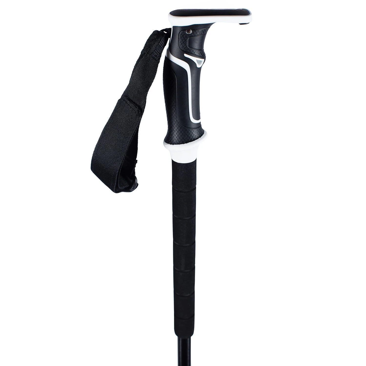 Adjustable carbon and 7075 aluminium ski poles 105-145cm with scraper handle and practical hooks for backcountry travel