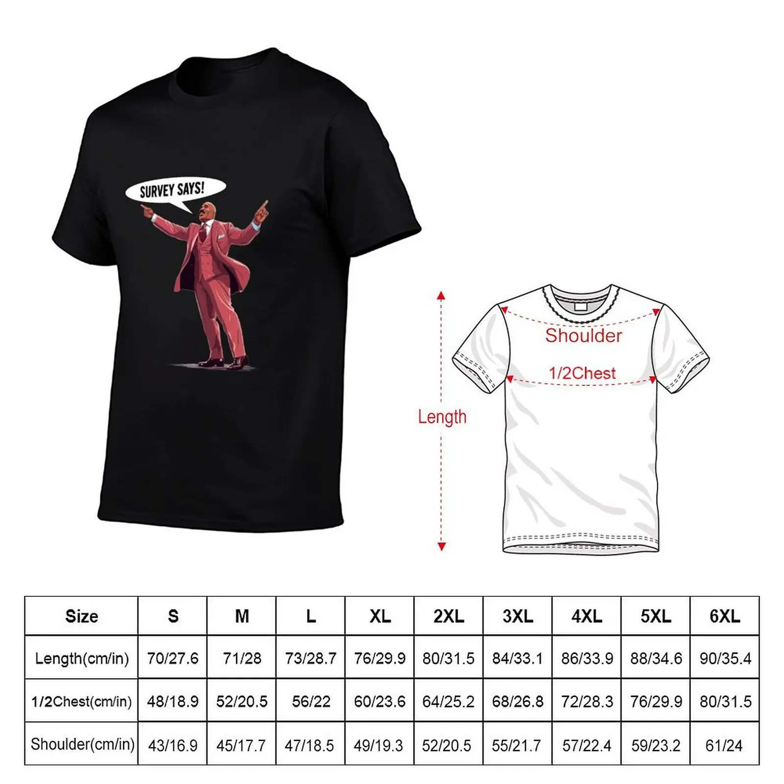 Survey Says! T-Shirt, Summer Casual Cotton Tee, Oversized Streetwear Tops, Vintage Graphic Print, Loose Fit Short Sleeve