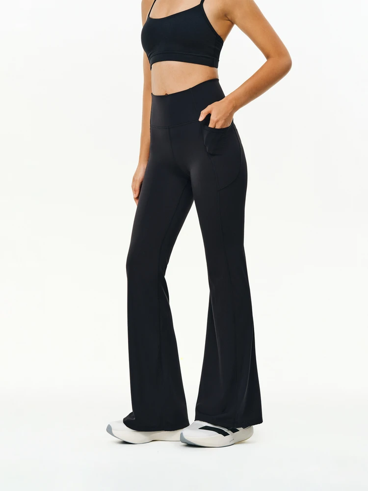 

ATRY High Waist Yoga Pants Women's Slim Fit Spor Outerwear Bell Bot Fitn Trousers kets arkskin Pants