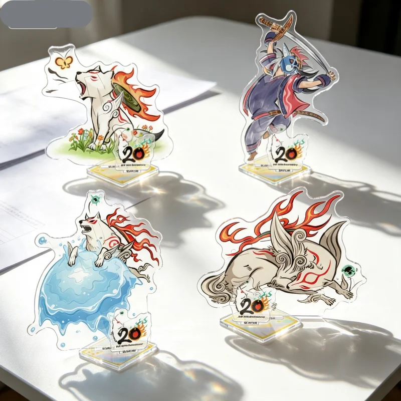 Game Ōkami Amaterasu Issun Sakuya Acrylic Stand Model Plate Keychains Desktop Ornament Fans Gifts Exquisite Products